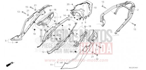 SIDE COVER/REAR CARRIER (2) CRF1100A4N de 2022